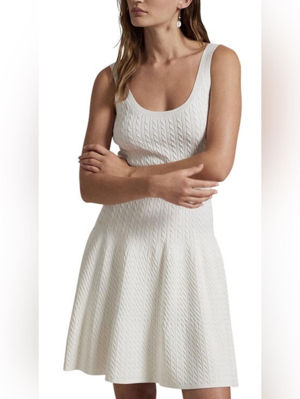 POLO RALPH LAUREN
Cable Knit Sleeveless Sweater Dress
Color: Parchment Cream - Picture 2 of 10